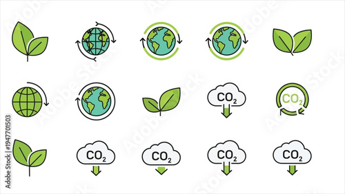 Net Zero Carbon Sustainability Symbols