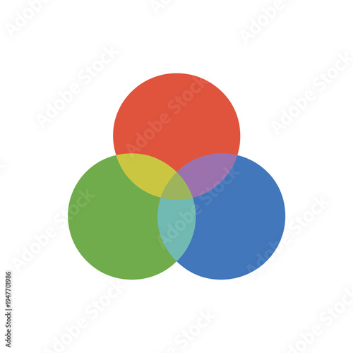 RGB color mix theory icon primary light vector