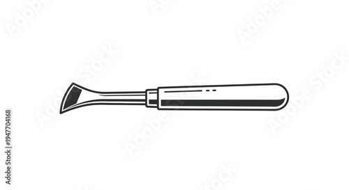 Vintage style illustration of a putty knife with a metal blade