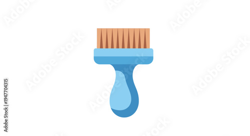 A colorful cartoon illustration of a blue handled paintbrush