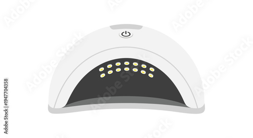 A white uv led nail lamp for curing gel polish is displayed