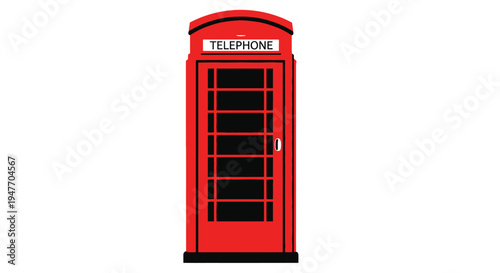 Classic red british telephone booth isolated on a plain white background