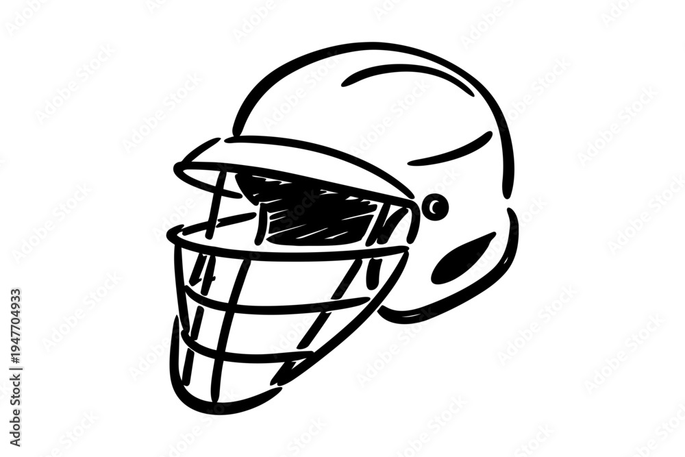 Fototapeta premium Hand Drawn Game Day Doodle American Football Helmet Sketch Design