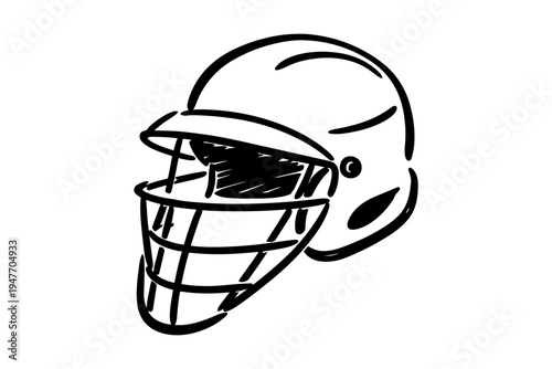 Hand Drawn Game Day Doodle American Football Helmet Sketch Design