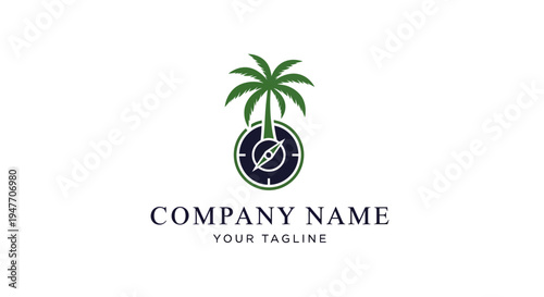 Palm tree logo with letter Q.