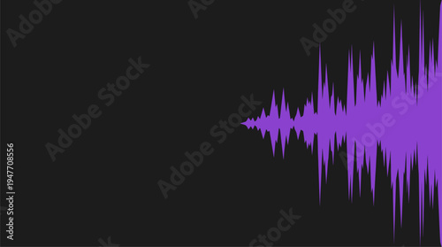 Purple sound waveform visualized on dark charcoal background graphic illustration