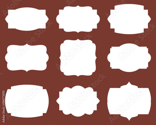 Decorative frames vector set various shapes for graphic design elements. graphic style with abstract shapes templates for social. vector illustration