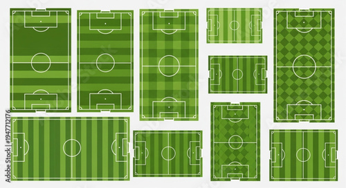 Collection of Various Soccer Field Layouts and Designs.