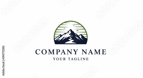 Mountain landscape logo template design.