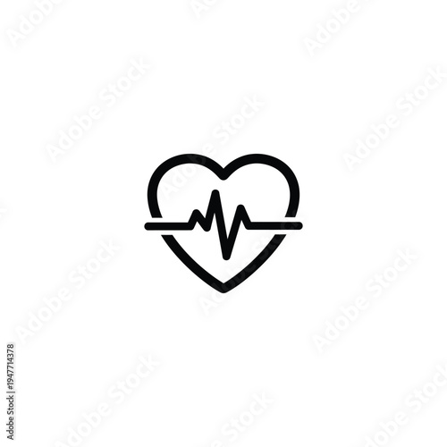 A medical illustration of a heart with an electrocardiogram line through it.