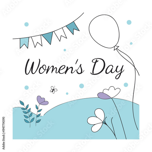 Modern Women Empowerment Flat Illustration Collection with Abstract Shapes and Pastel Colors