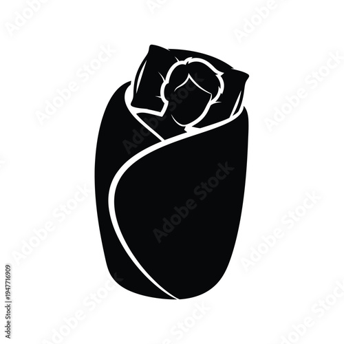 Baby Swaddled in Blanket Icon.