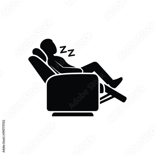 Person sleeping in a recliner chair.