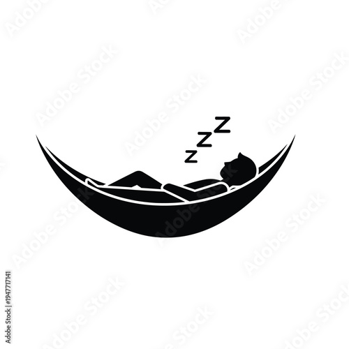 Person sleeping in a hammock icon.