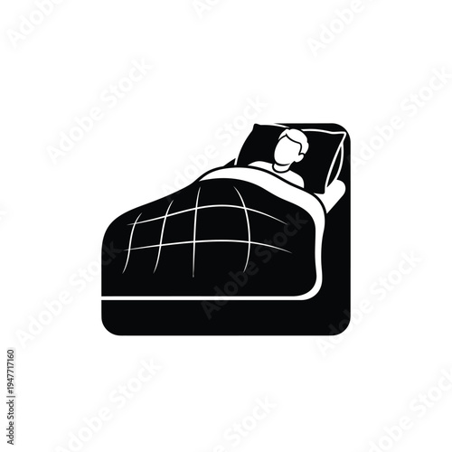 Person sleeping in bed icon 1.