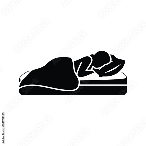 Person Sleeping in Bed Silhouette.