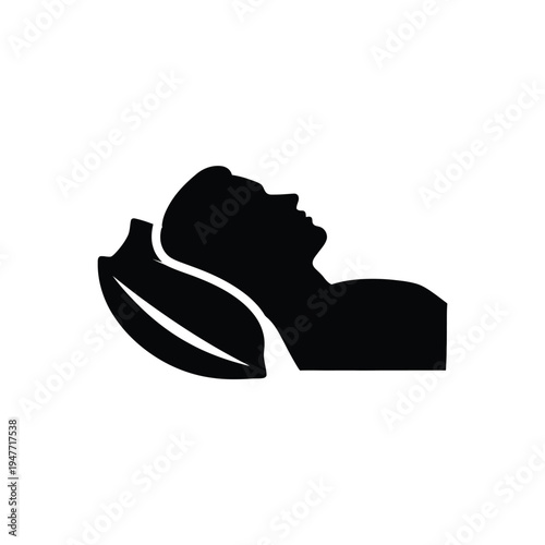 Person Sleeping on Leaf Pillow Icon.