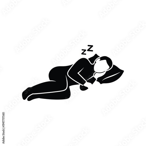 Person sleeping on side with Zzz symbol 1.