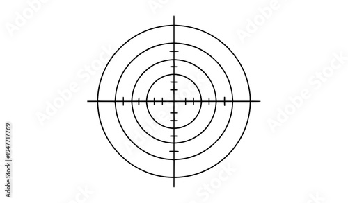 Precision target sight crosshair reticle icon isolated aiming practice target vector