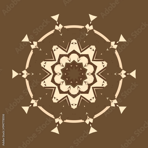 Warm mandala pattern in warm coffee cream dark-chocolate walnut latte cream color palette