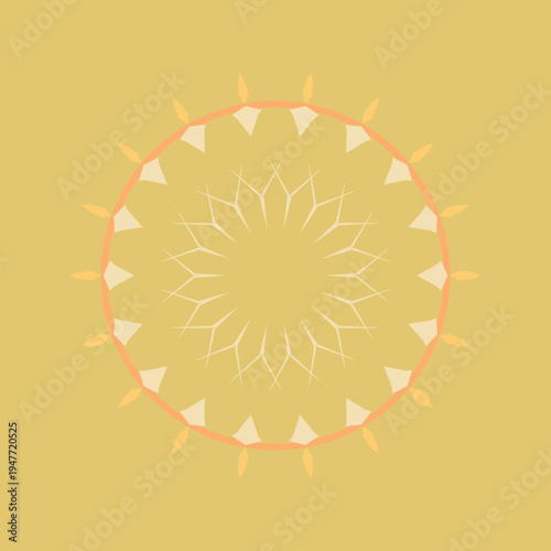 Fall mandala pattern in fall amber glow vanilla apricot marigold muted-gold color palette