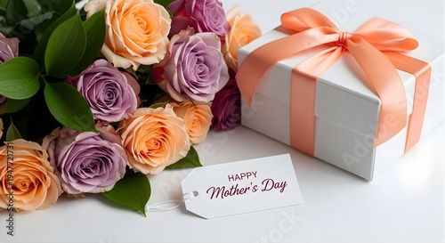 Beautiful flowers and gift for mother's day celebration