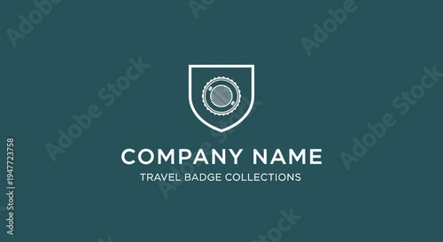 Travel badge logo with shield design.