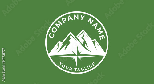 Green mountain logo template design.