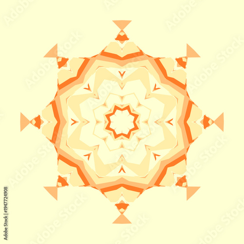 Soft mandala pattern in soft glow sunset pumkin-gold apricot pale-gold light-primrose color palette
