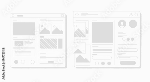 Website Wireframe Mockups for Digital Design and Development.