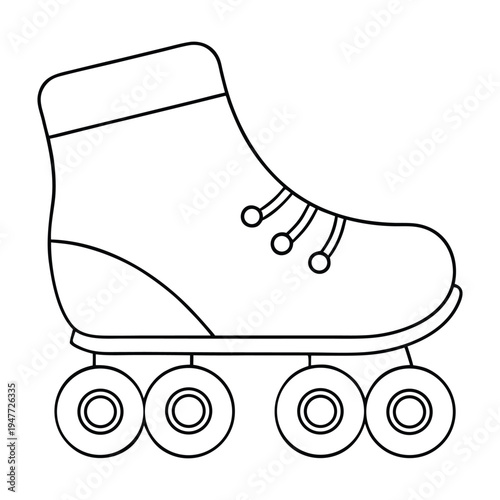 A fun, vintage-style roller skate with four wheels, laces tied tight, perfect for gliding, dancing, or racing on smooth streets with style and joy.
