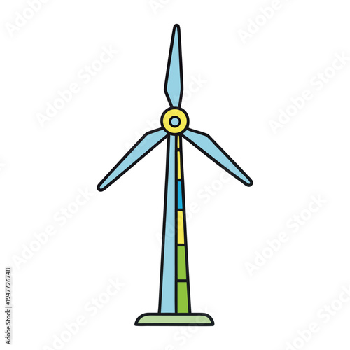 A tall wind turbine spins gracefully, converting wind into clean energy, standing against the sky as a symbol of sustainable power and eco-friendly innovation.
 
