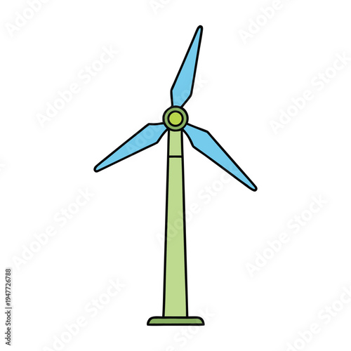 A tall wind turbine spins gracefully, converting wind into clean energy, standing against the sky as a symbol of sustainable power and eco-friendly innovation.
 