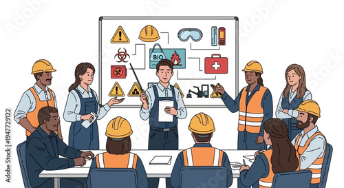 Workplace Safety Training Session with Diverse Employees.