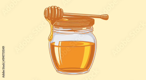 Honey in a glass jar 34.