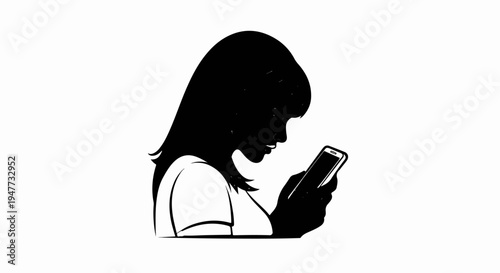 Silhouette of a person looking at their smartphone