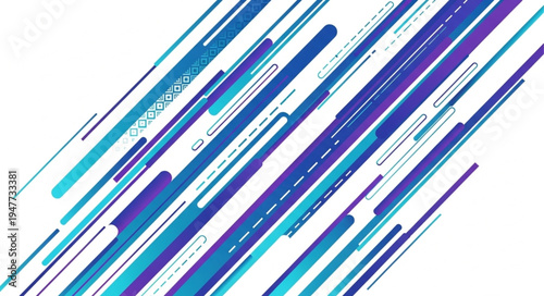 Abstract Blue and Teal Diagonal Lines Pattern.