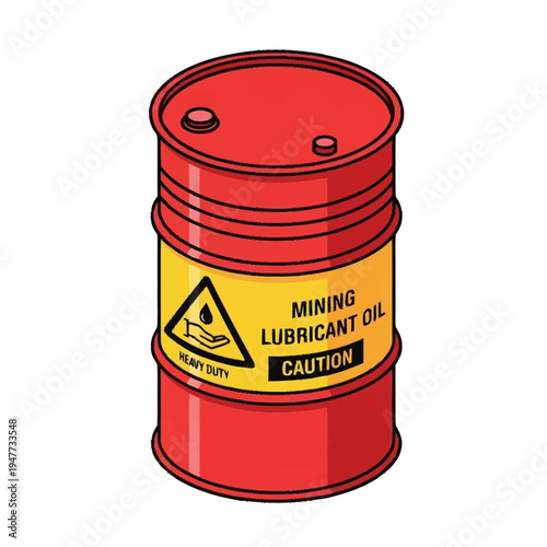 Red mining lubricant oil barrel.