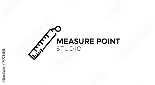 Black and white measure point studio logo.