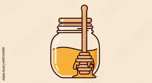 Honey in a glass jar 18.