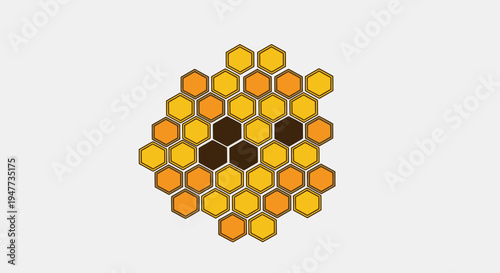Honeycomb Pattern with Yellow Cells 1.
