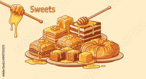 Honeycomb sweets on a plate.