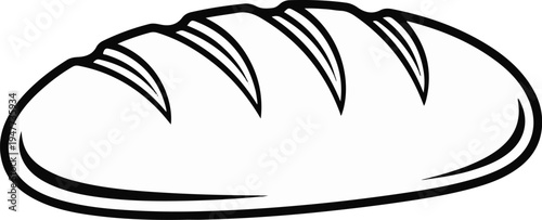 Simple black and white outline drawing of a loaf of bread