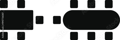 Film strip frame silhouettes vector set, movie cinema reel border templates isolated for video production design