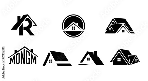 Real Estate Logo Collection: House Icons and Lettermarks for Property Business