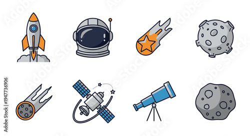 Space objects and astronomy equipment 45.