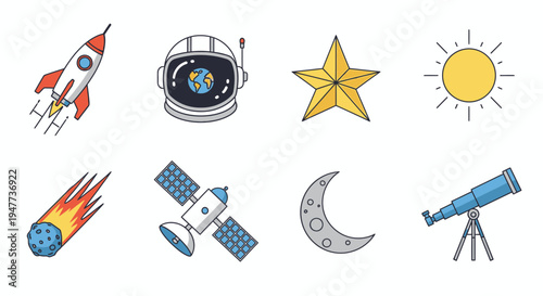 Space objects and astronomy symbols 10.