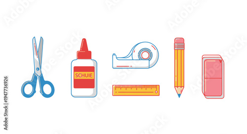 School supplies on white background 30.