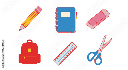 School supplies on white background 38.
