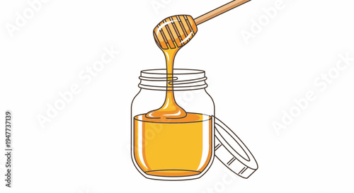 Honey in a glass jar 36.